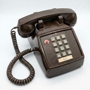 Vintage Brown Push Button Telephone